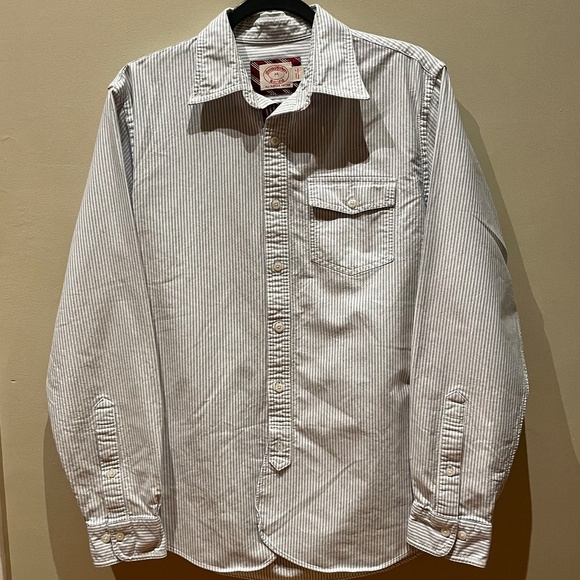 Brooks Brothers Blue Striped Long Sleeve Oxford Button Down Shirt - Size Medium - Picture 1 of 3